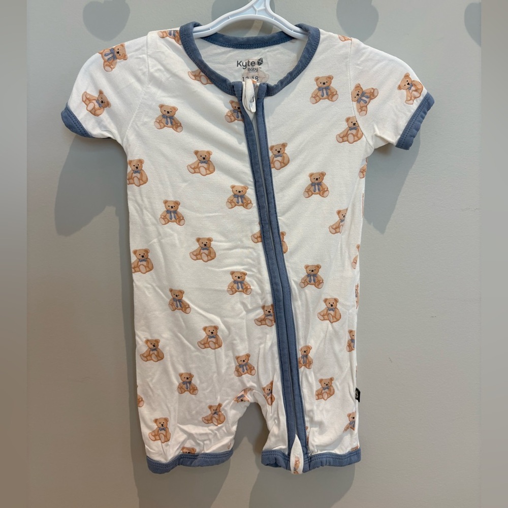 Kyte BABY Zippered Shortall Romper in Teddy Bear